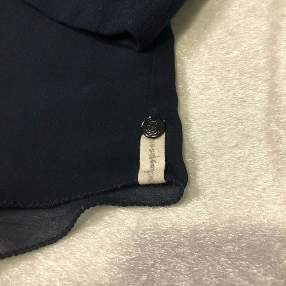One Teaspoon Sheer Navy Button Down Long Sleeve - Picture 5 of 8